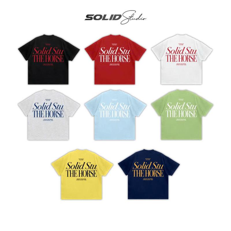 BST TẾT 2026 - Áo Thun Boxy Thêu In Nổi THEHORSE SOLID Local Brand Unisex Cotton 100% 280GSM - AOTET01