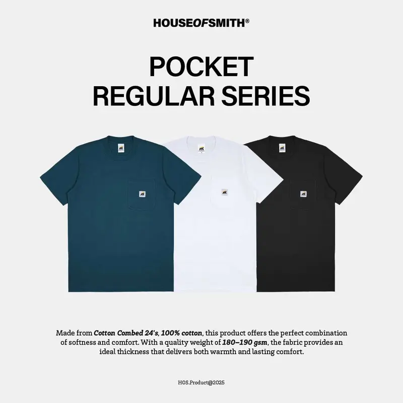 House of Smith T Shirt Pocket Regular - Kaos Pria Lengan Pendek