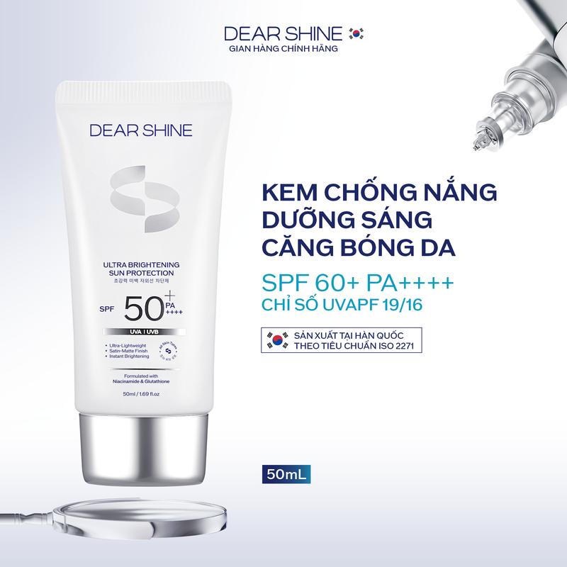   DEAR SHINE  Kem chống nắng phổ rộng Hàn Quốc đa chức năng hỗ trợ chống nắng và dưỡng sáng đều màu da - Không nâng tông -50ML 