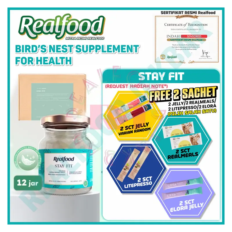 Realfood Stay Fit 12 Jar Minuman Sarang Walet Vitamin BPOM Imun Booster 12 Hari Praktis untuk Keluarga Realfoodfam 1