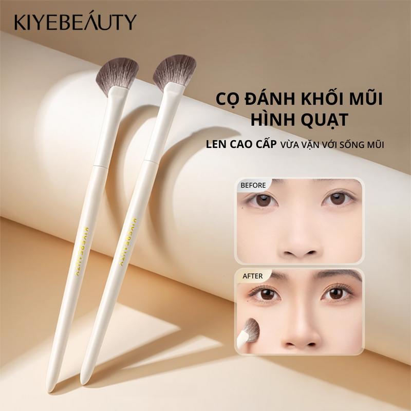  Cọ Đánh Khối Mũi Hình Quạt KIYE Cọ Đánh Phấn Bắt Sáng Lông Tự Nhiên Mềm mại Tiện dụng 