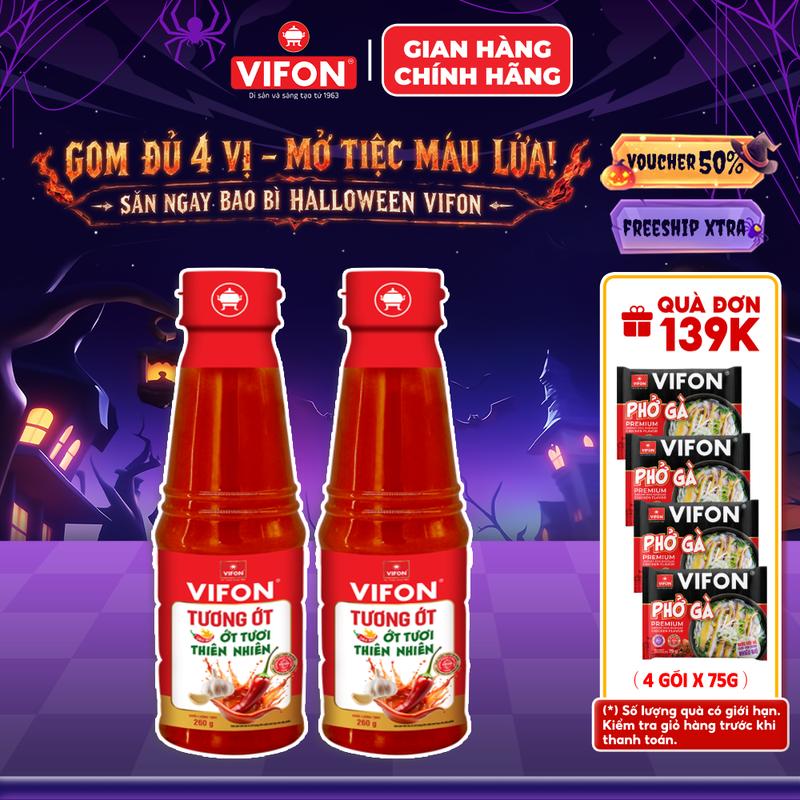Set 2 Gia Vị Tương Ớt VIFON 260Gr/ Chai - Vị nguyên bản của ớt tươi