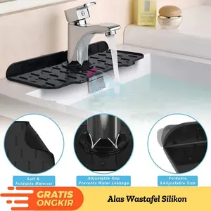 RBS - Alas Keran Wastafel Silikon Air Anti Splash Mat Penahan Air Pelindung Keran Anti Slip Anti Jamur Bahan Berkualitas size 37x14 CM