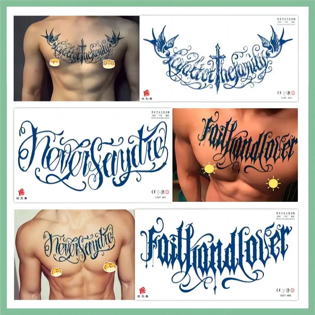 Tato Dada dan Punggung Awet Stiker Tato Tahan Air Tahan Lama Tato Ajaib tattoo halal Temporary Wanita Hand Kering Wajah Waterproof Tubuh Bunga