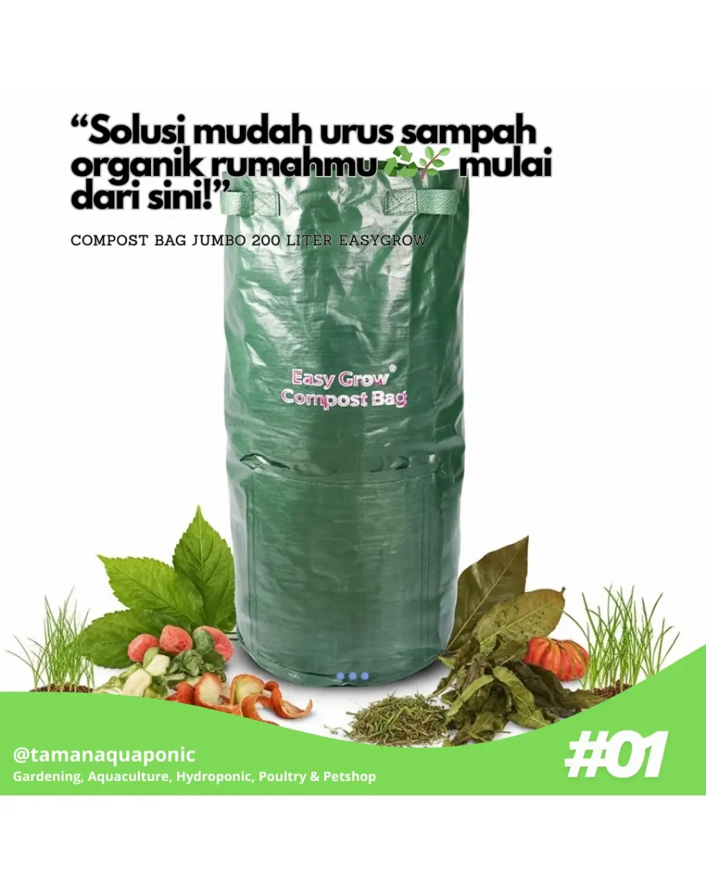 Compost Bag Jumbo 200 Liter Easy Grow untuk Sampah Organik