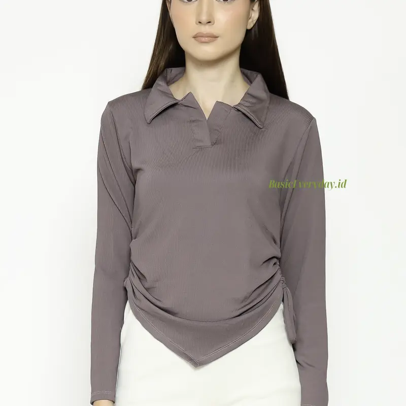 Atasan Wanita Lengan Panjang Knit Top Alisya BasicEveryday Baju Kerah Knitwear Nyaman 6