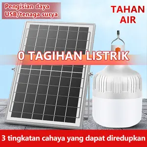 DDAILYLIFE Lampu Surya LED Tenaga Surya Lampu Tenda Camping Lampu pengisian darurat di bohlam Emergency Tahan Lama 12 jam Lampu Portable Charge Tenaga Darurat Lampu Sorot Dalam