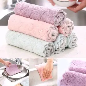 ES1 ( SATUAN ) Kain Lap Serbaguna Kain Dapur Serap Minyak Kain Meja Piring Microfiber Beludru