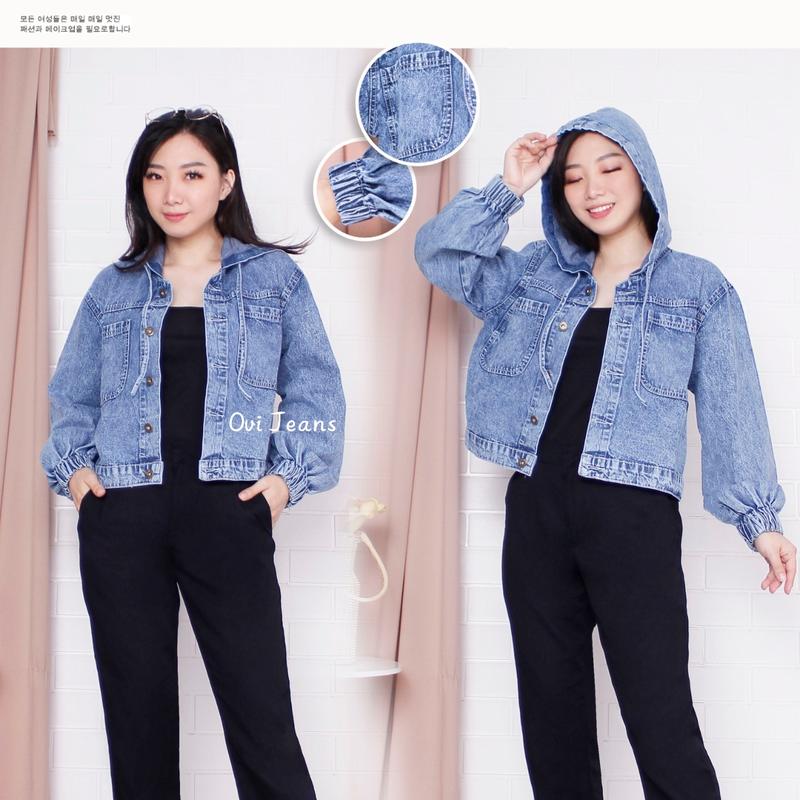 OOTD - Jaket Crop Jeans Hodie Model Resleting - Crop Hodie Premium Quality 1