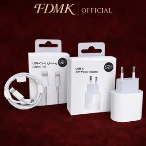 Charger iPhone Original 20W USB-C Power Adapter Fast Charging MFI Kabel C to Lightning  { FOR IP8-14PM } Kabel USB-C to C { FOR 15-17PM Series }