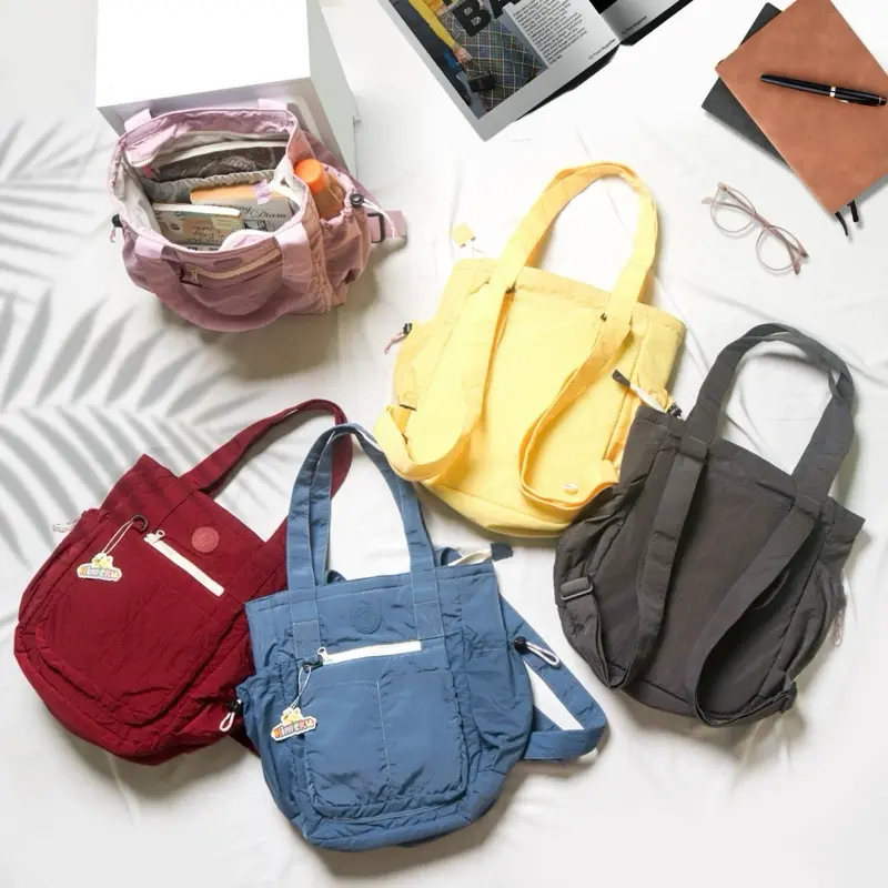 Himeku RUKA MEDIUM Totepack 2 in 1 - Tas Sedang - Totebag Backpack - Ransel Crinkle Pria Wanita 3