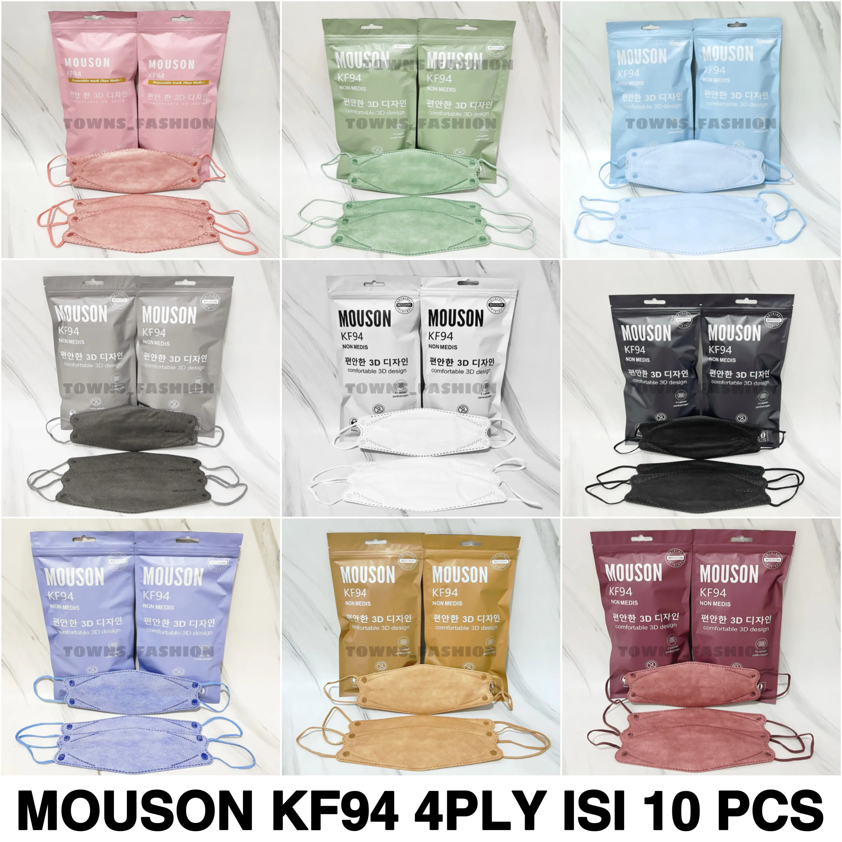 Masker KF94 Mouson 4ply isi 10pcs - Disposable Face Mask
