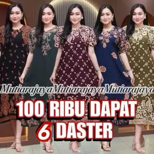 100 Dapat 4pcs beda motif beda warna || Daster Rayon Jumbo Lengan Pendek Busui Bumil Kancing Depan Lengan Pendek Motif Batik Ibu Nyaman