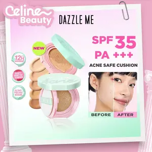 DAZZLE ME Acne Armor Puff Perfection Cushion untuk Acne Prone Skin dan Kulit Berminyak Tahan Lama 12 Jam SPF 35 PA+++
