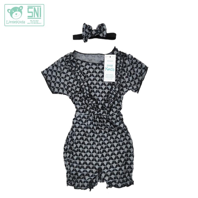 Little Koda Allie Romper Jogger Jumpsuit Bayi Anak Perempuan Free Bando 3-12 bulan SNI 3