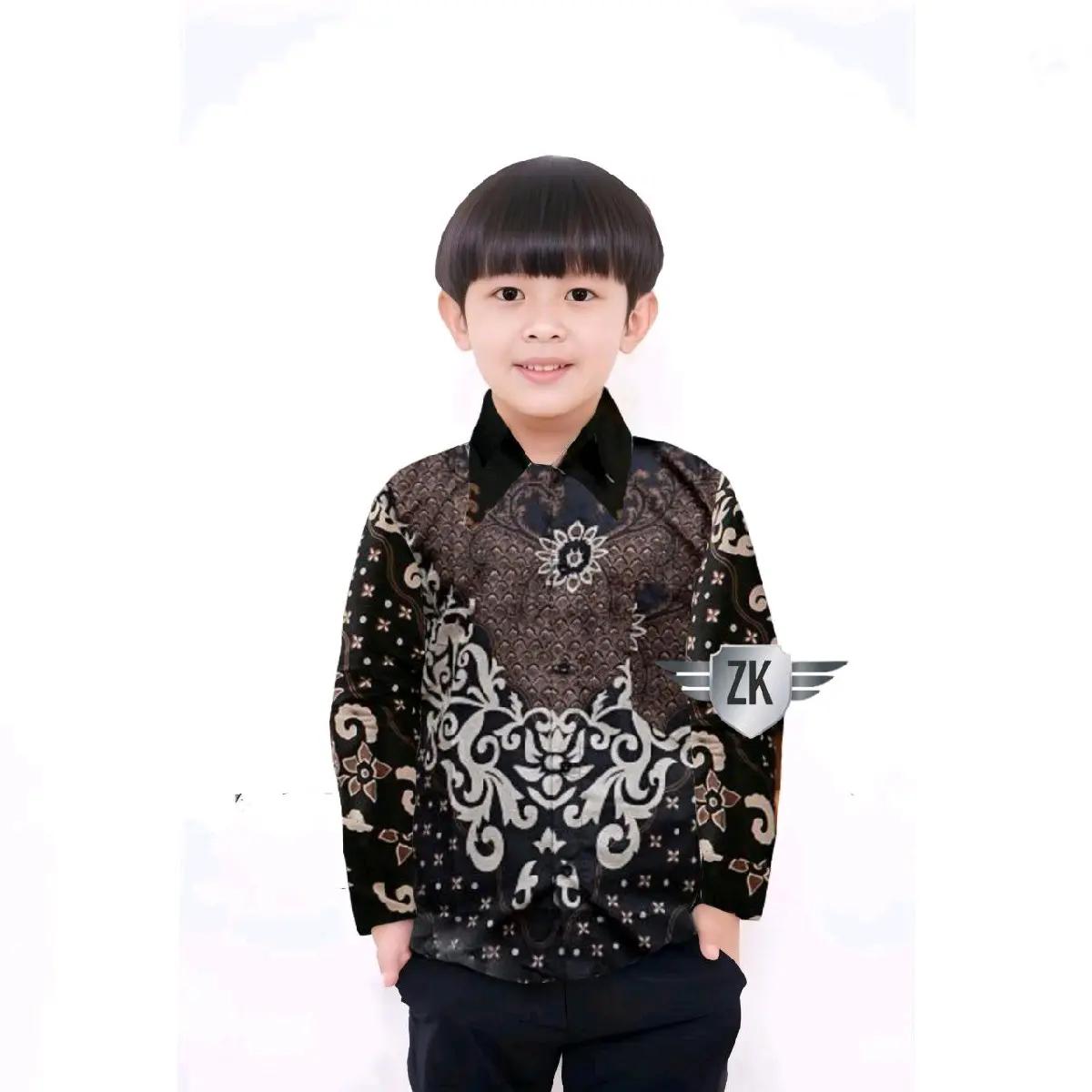 KEMEJA BATIK ANAK LENGAN PANJANG M L XL XXL  BAJU REMAJA LAKI LAKI USIA 2-13 TAHUN