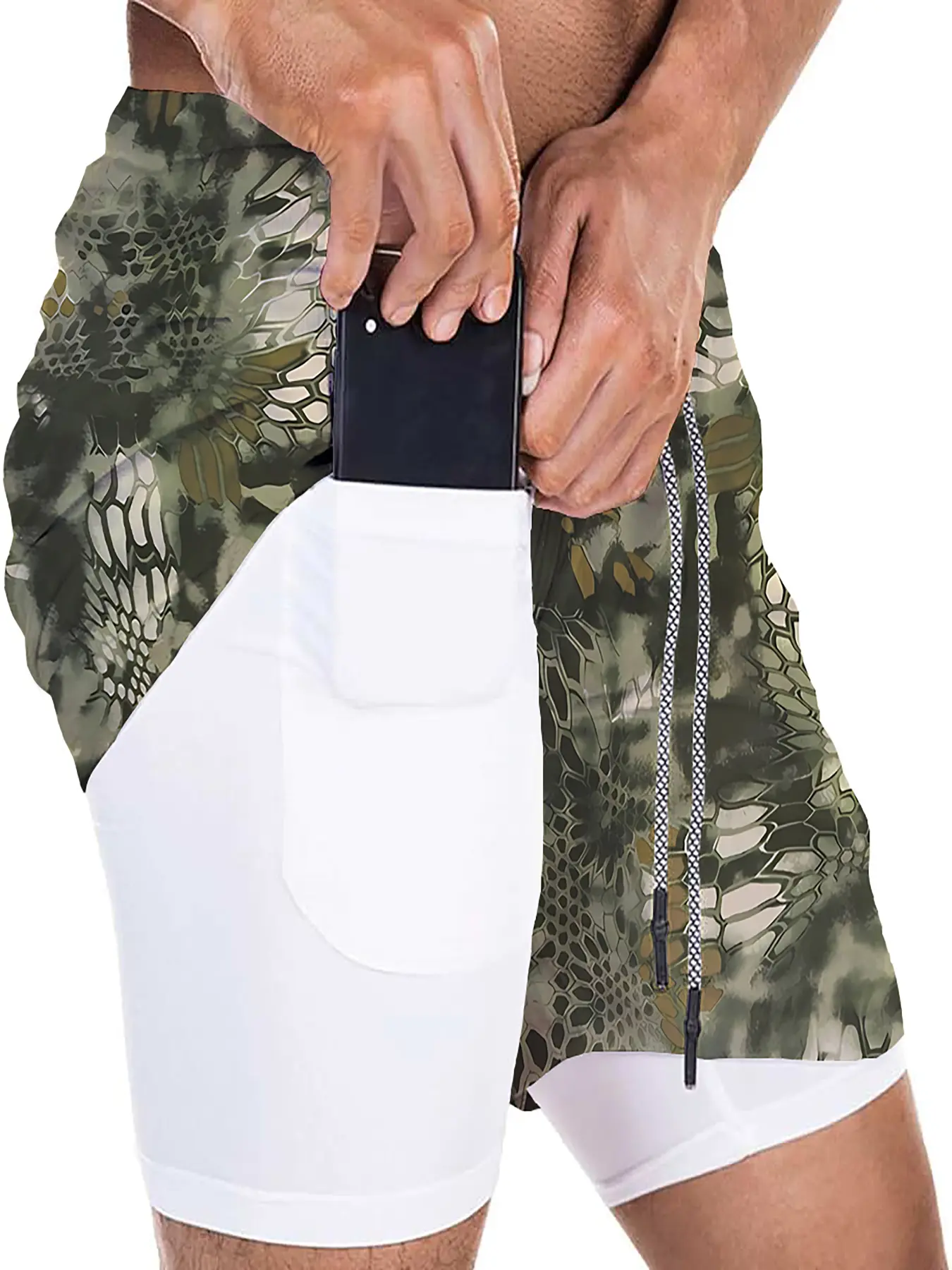 Men Sport Shorts Sportswear Double-deck Running Shorts 2 In 1 Beach Bottoms Summer Gym Fitness Training Jogging Short Pants Men