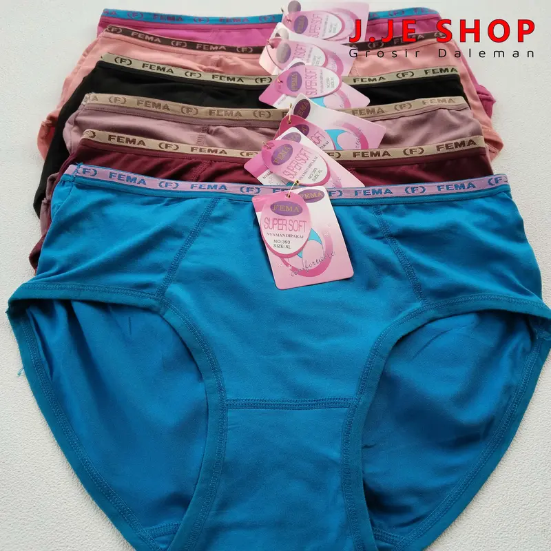 Celana Dalam Wanita FEMA Super Soft 393 - Kualitas Terbaik - Size L-XL-XXL - Pita, Motif 2