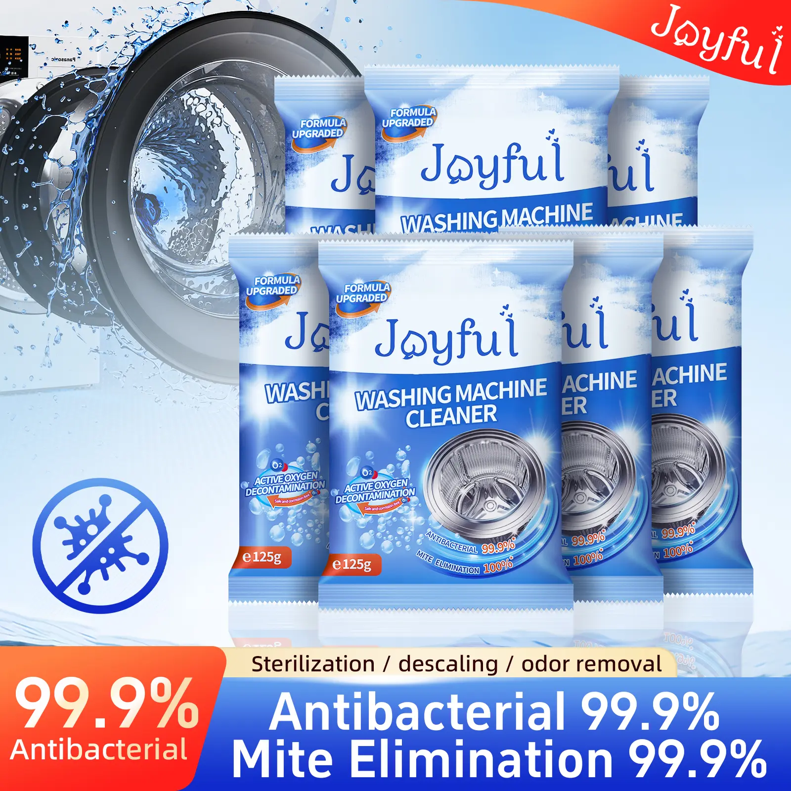 Joyful Washing Machine Cleaner（125g)Antibacteria Washing Machine Drum Cleaner Powder Descaler Deep Washer Supplies Dirt