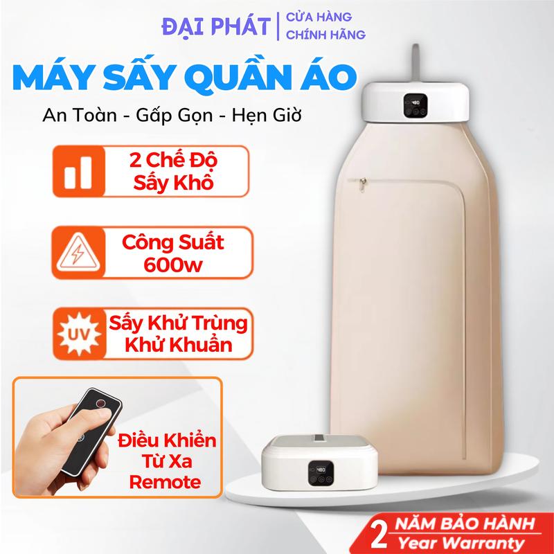 Máy Sấy Quần Áo Treo Tường Gấp Gọn Khử Trùng Khử Khuẩn, 2 Chế Độ Sấy, Sấy Khô…