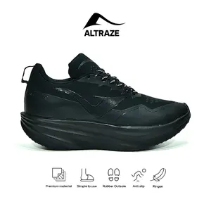 Sepatu Altraze Cobalt Pro - Sepatu Sneakers Running Kasual Pria Wanita Unisex Full Black Sepatu Olahraga Lari Sporty