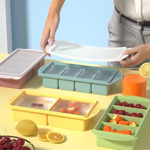 シリコン製フリーズドライトレーセット、1カップのキューブを8個作り出すのに最適、BPAフリー、食洗機対応、食品保存・ミールプレップに理想的、凍った弁当箱用