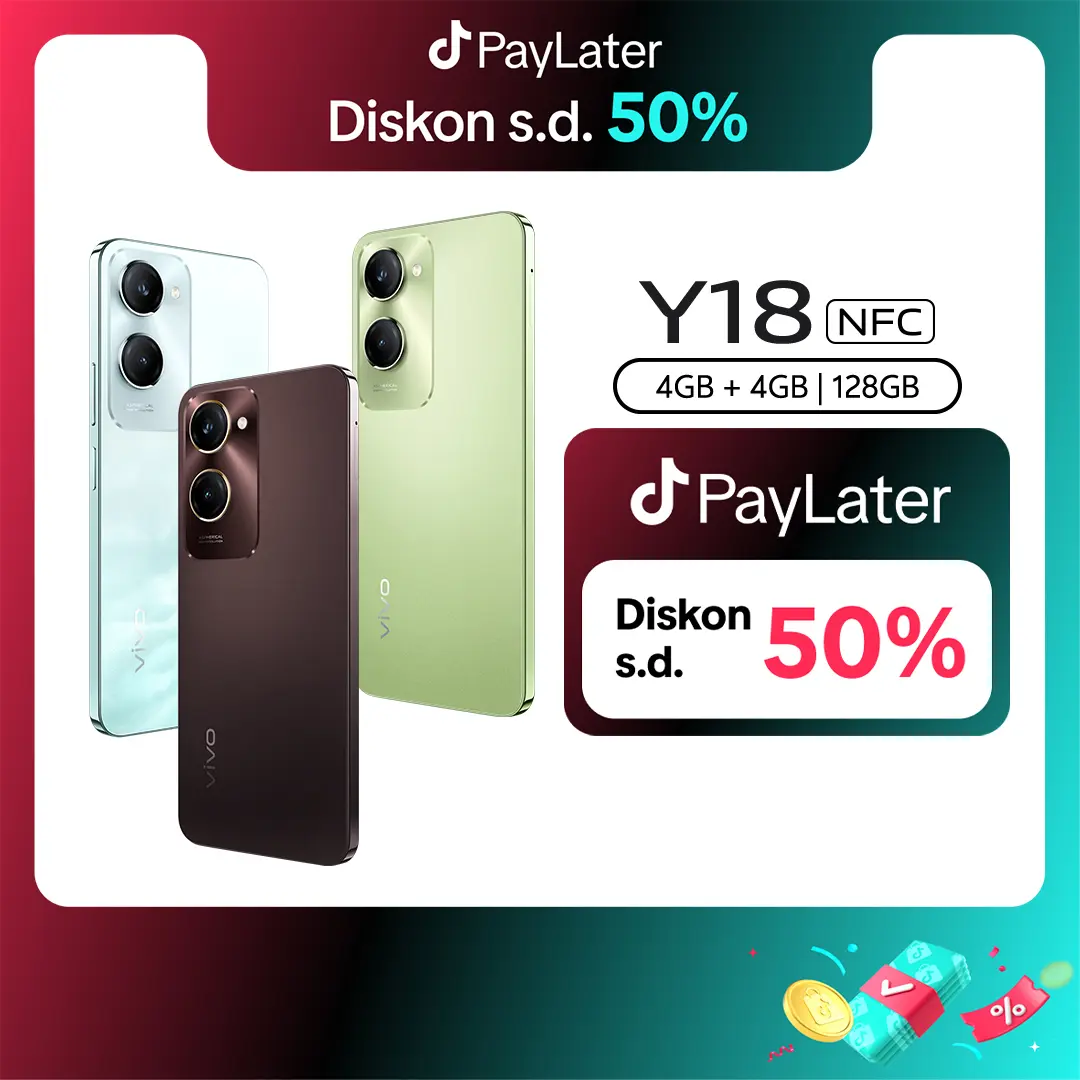 [NEW LAUNCH] vivo Y18 (4/128) - NFC Multifunctions, 50MP AI Camera, 5000 mAH+15W Flashcharge