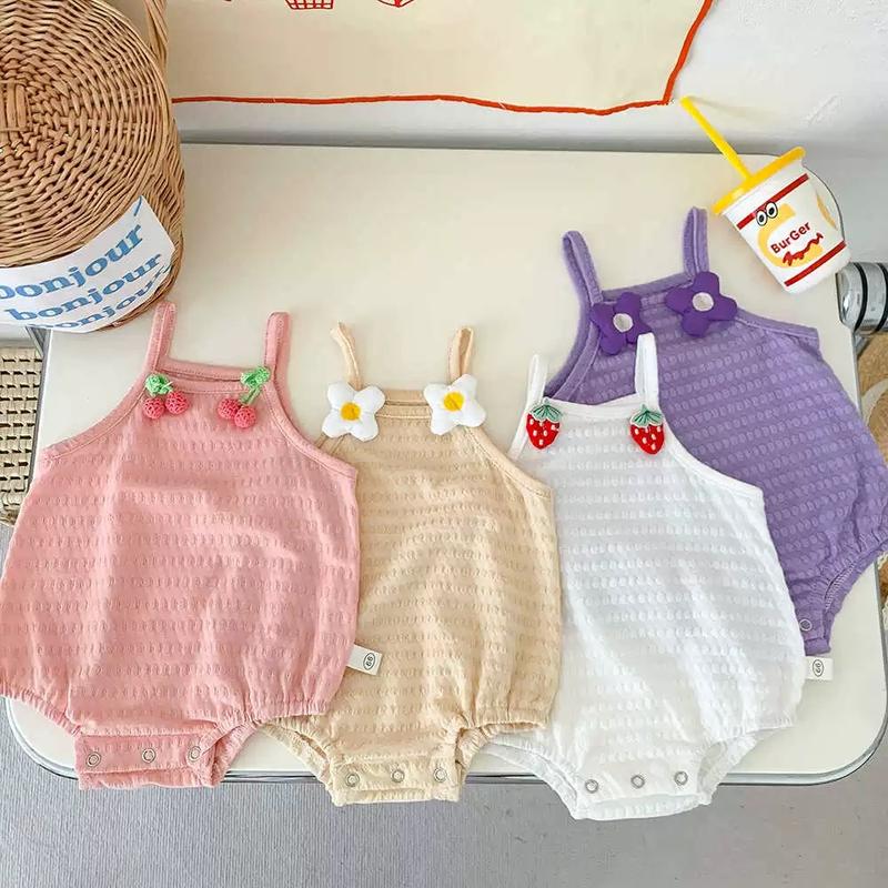  Áo Liền Quần Địu Mùa Hè Cho Em Bé Thiết Kế Trái Cây Ba Chiều Dễ Thương Dành Cho Bé Gái Phù Hợp 0-2 Tuổi 