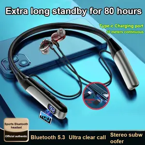 Bluetooth Headphone HiFi Headphone Noise Reduction Wireless Headphone Olahraga Permainan Neck Hang Headphone