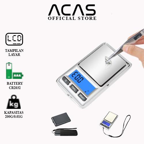 Gambar ACAS QZ-203 Timbangan Emas  200 Gram / 0.01 Gram Mini Digital Akurasi Free baterai LED kecil 200gr Saku Mas Perhiasan Kopi Bumbu Pocket Scale Digital Scale Portable 200gram / 0.01gram dari ACASOFFICIALSTORE Kab. Tangerang Tokopedia