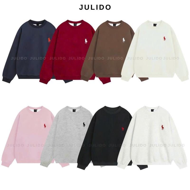 DEAL MỞ BÁN Áo Sweater cổ tròn logo thêu sắc nét cao cấp JULIDO vải nỉ 2 da form rộng unisex