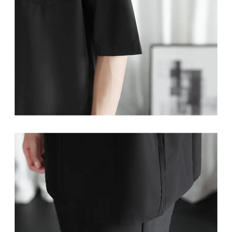 Kemeja Hawai Polos Pria Lengan Pendek V-Neck Baju atasan santai casual Lembut Nyaman Distro Rayon 5