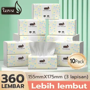 【Harga kejutan】GLISSE 10 PCS 360 helai 3 ply harga promo murah gratis ongkir bisa cod tisu murah promo tissue murah facial tissue