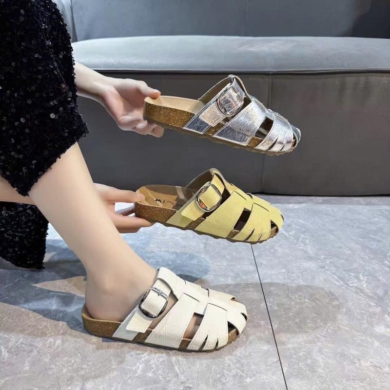 Dép sục nữ kiểu La Mã đế siêu êm, mũi tròn 3cm HQCCC  mùa hè 2025 (198-3)