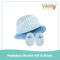 Gambar Kiddy Topi dan Sepatu Bayi  / Peek A Boo Bucket Baby Hat And Shoes Biru Pink Parsel - Cokelat dari Bayi Kiddy Kota Tangerang 2 Tokopedia
