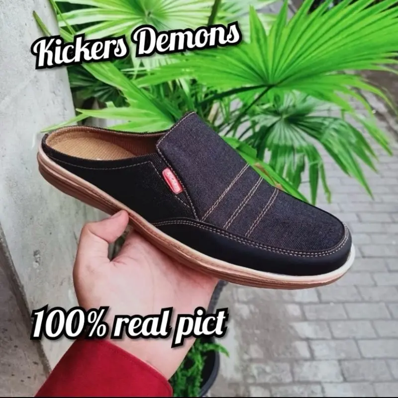 Sepatu sendal pria / sepatu slide pria / sepatu cowok / sepatu slip on pria Canvas 5