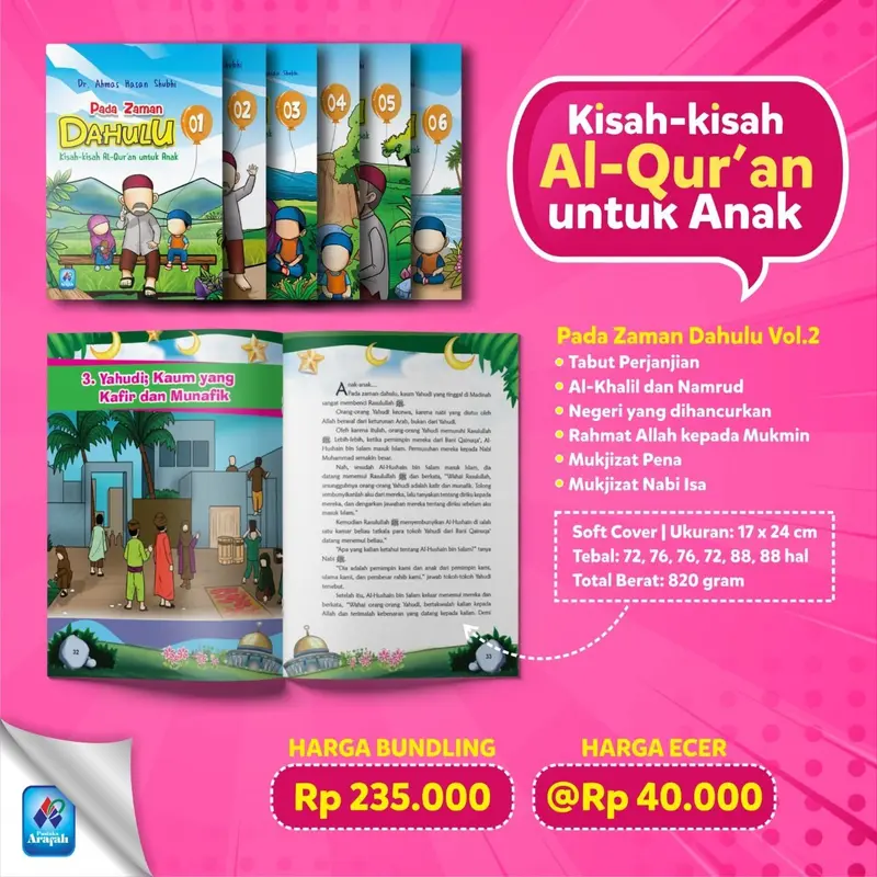 Pustaka Arafah Pada Zaman Dahulu Bagian 1-6 Buku Kisah Dalam Al-Quran Untuk Anak Soft Coer 1