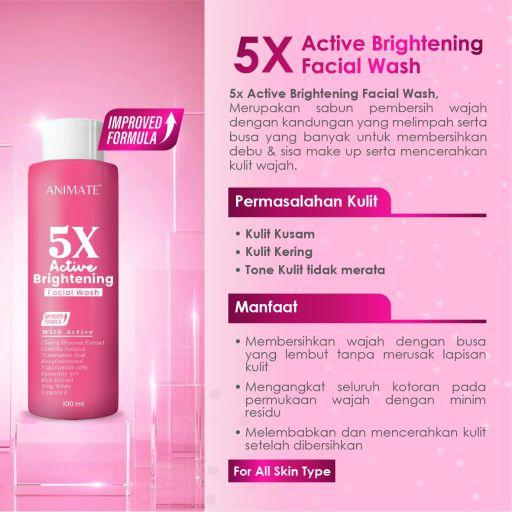 Product Introduction of Animate 5X Active Brightening Facial Wash 100ml 1