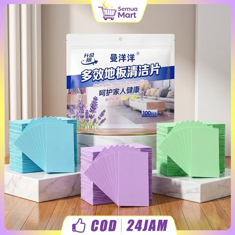 100pcs Tablet Pembersih Lantai Penghilang Noda Mengilapkan Wangi Tahan Lama Lantai Rumah Ampuh