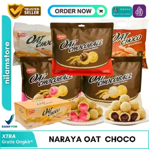 Naraya Oat Choco Coklat Vanila 400g - Oat Choco Naraya Oat Caramel Granola Food - NARAYA OAT CHOCOBALL COKLAT VANILA STRAWBERRY 200G