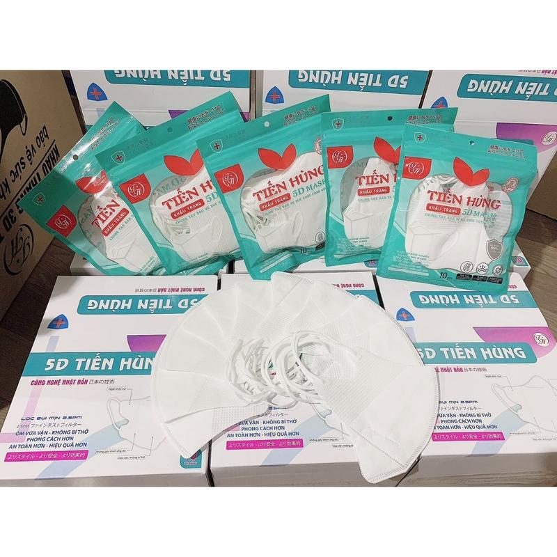 Thùng 600 Chiếc Khẩu Trang 5D Tiến Hùng Dùng 1 lần  Khẩu Trang 3 Lớp  