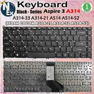 Keyboard Aspire 3 A314 A314-21 A314-41 33 31 A514 A514-52 A514-53 BLACK SERIES