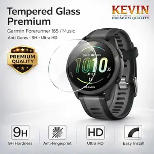 Kaca Tempered Glass Anti Gores kompatibel untuk Garmin Forerunner 165 & 165 Music Pelindung Layar HD 9H Anti Sidik Jari