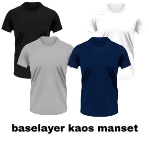 BAJU MANSET LOGO AD1DA5 BASELAYER LENGAN PENDEK KAOS OLAHRAGA GYM FITNETS UNISEX BB 45-80 KG