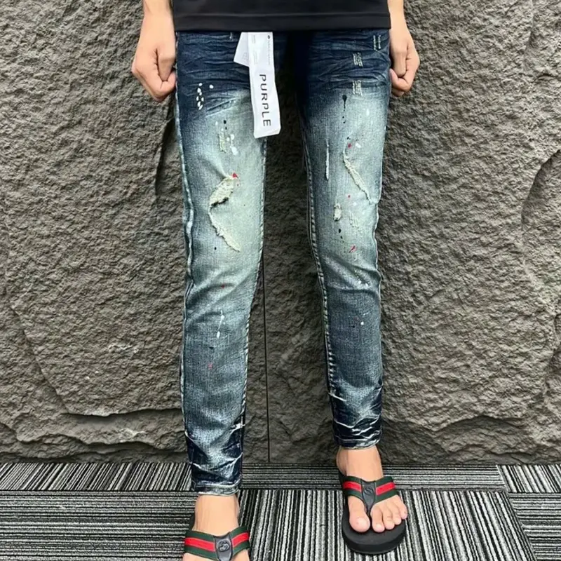 Quần jean nam Skinny jean nam chất bò co dãn dày dặn mẫu HOT Menswear Pants - Màu xanh xướt Có Túi 1