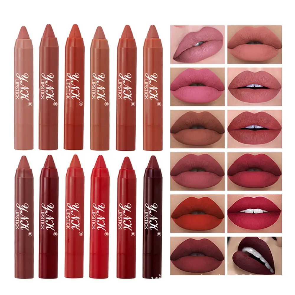 Lipstick 12 colors velvet matte matte lipstick pen lipstick pen long-lasting makeup