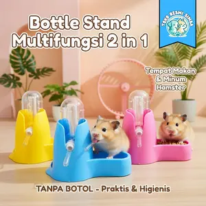 [Setelan] Toko Bottle stand multifungsi 2 in 1 tempat makan dan minum hamster TANPA BOTOL / Bottle stand multifungsi tempat minum dan makan hamster 0018