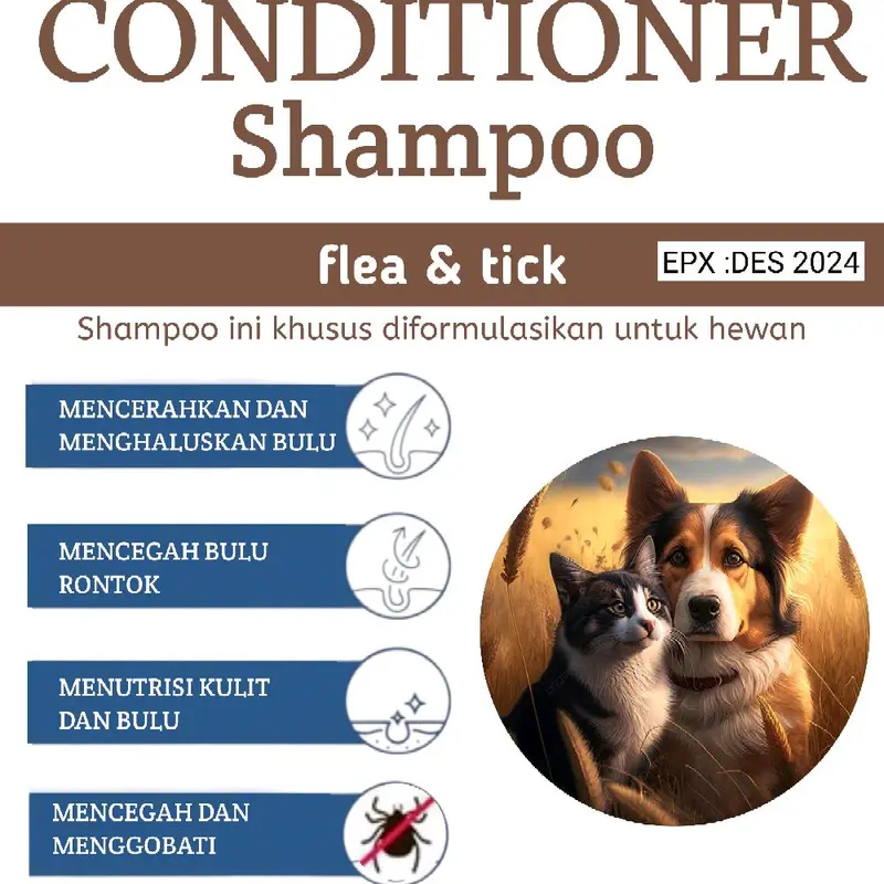 LUZU CONDITIONER PET SHAMPOO MELEBATKAN MENUTRISI MELEMBUTKAN BULU 500ML shampo kucing cairan anjing & kucing shampo & kondisioner 5