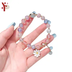 Yoona VZ574 Gelang Manik Daisy Mutiara Aksesoris Wanita Crystal Aesthetic Korean Style