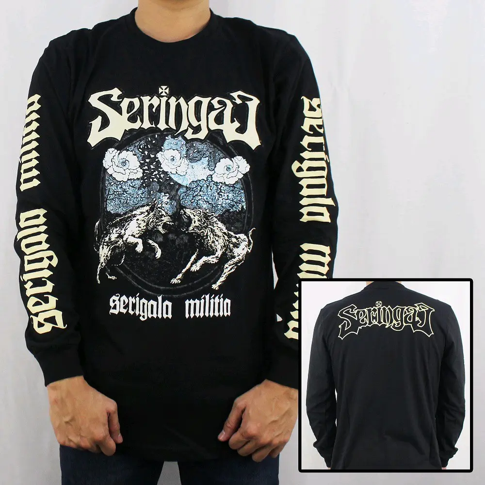 KAOS MUSIK SERINGAI BUNGA .SIZE M L XL .KAOS METAL